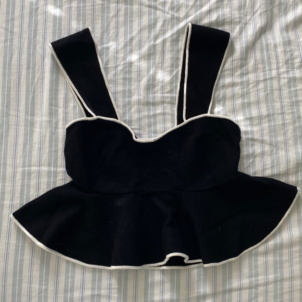 Club Monaco Black Top with White Edging